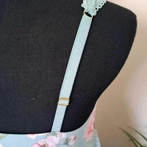 ❤️ NWOT Flora Nikrooz Green Floral  Chemise Small Lace Nightie Pajama Slip - Picture 6 of 10